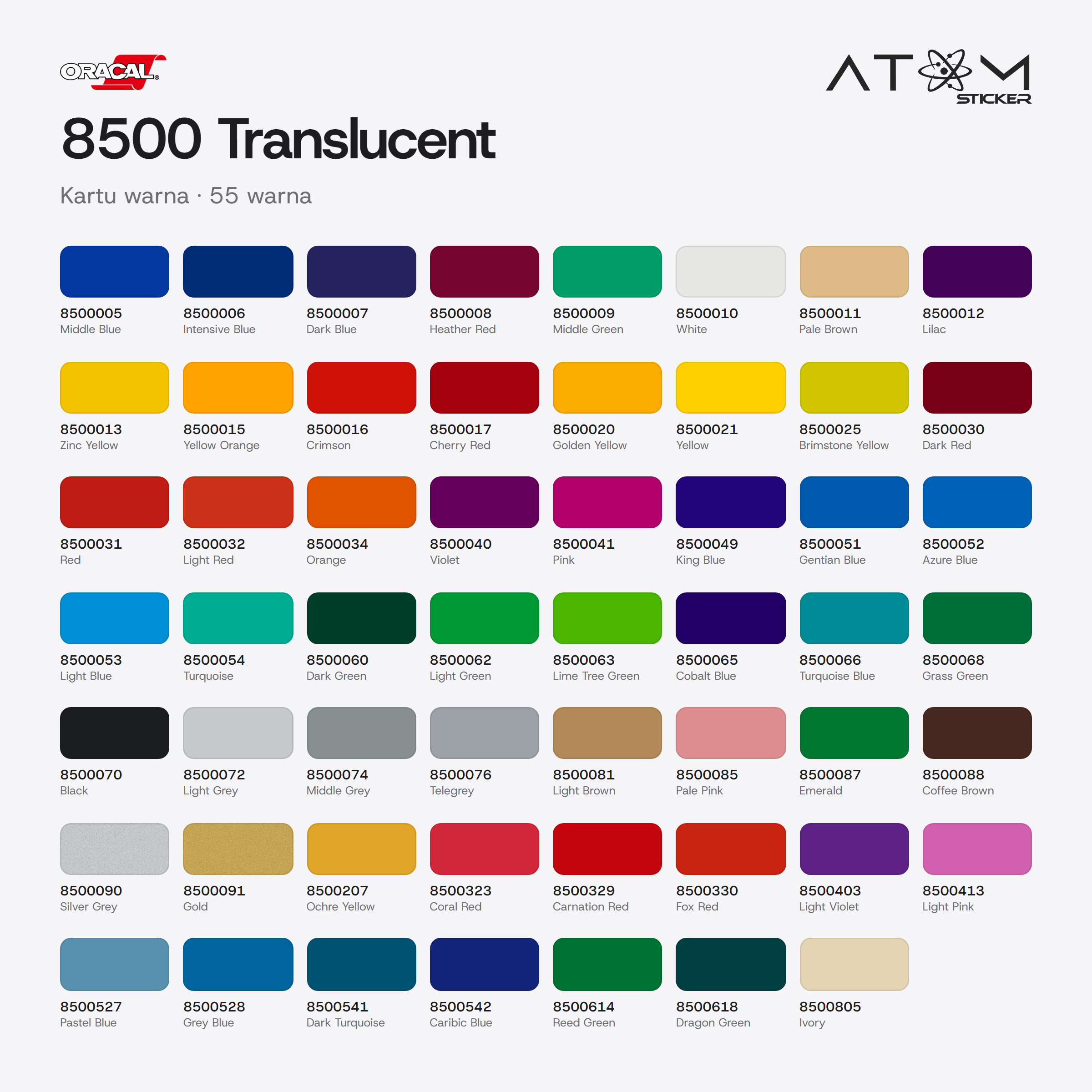 Oracal 8500 Translucent Cal